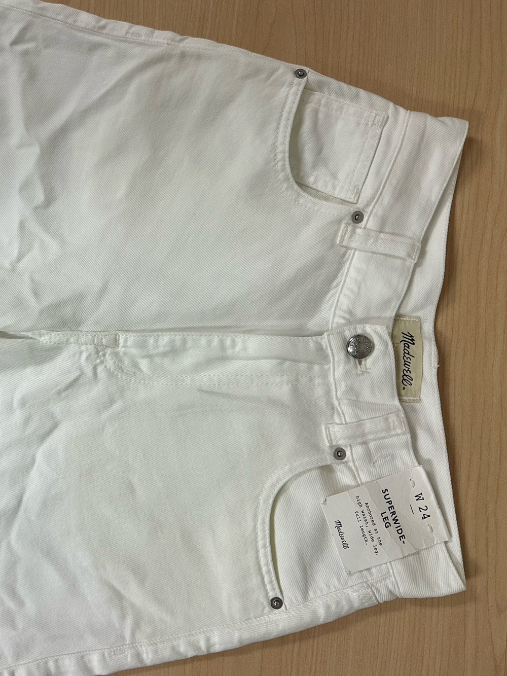Madewell Superwide White Jeans – Size 24